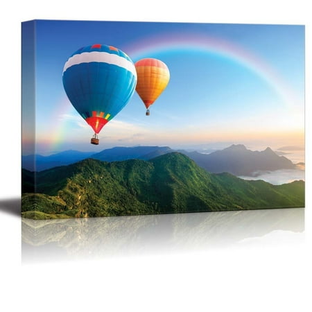 Canvas Prints Wall Art Colorful Hot Air Balloons Flying Over The Canvas Prints Wall Art Colorful Hot Air Balloons Flying Over The Mountain Modern Decor Home