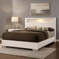 thumbnail image 3 of Benjara Modern Eastern King Size Bed with Shelved Headboard and LED Light- White, 3 of 8