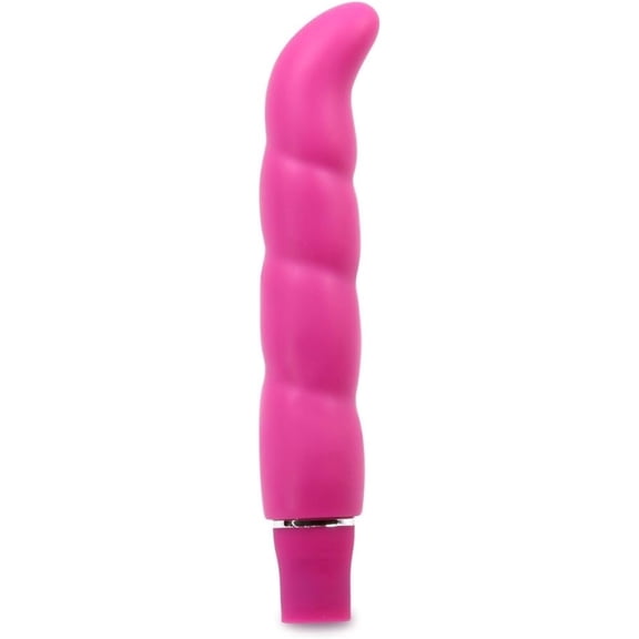 Eden 6.25 Inch Curved Silicone Vibrator, Pink