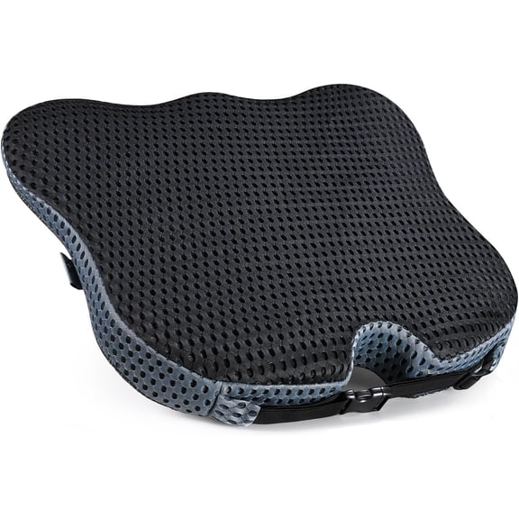 Soft Dense Memory Foam Car Seat Cushion for Driving - Seat Cushion for Car Seat Driver with Wedge Design & Raised Back to Broaden Vision, Provides Comfort for Lower Back & HIPS (Passenger Use Too)