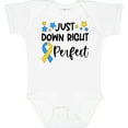 thumbnail image 3 of Inktastic Just Down Right Perfect Down Syndrome Awareness Ribbon Boys or Girls Baby Bodysuit, 3 of 5