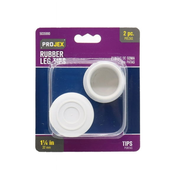 Projex 5035990 1.25 in. Rubber Leg Tip Off-White Round, Pack of 2