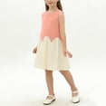 thumbnail image 2 of Ashirexll Robes d'Été pour Ados Enfants Sans Manches à Blocs de Couleur Col Rond Robe Décontractée Trapèze pour Ados Enfants, 2 of 7