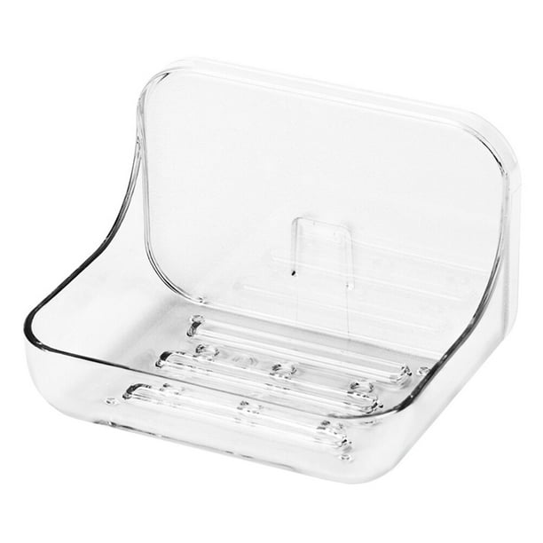Caja de jabón de pared sin perforaciones Soporte de jabón de baño Caja de jabón transparente