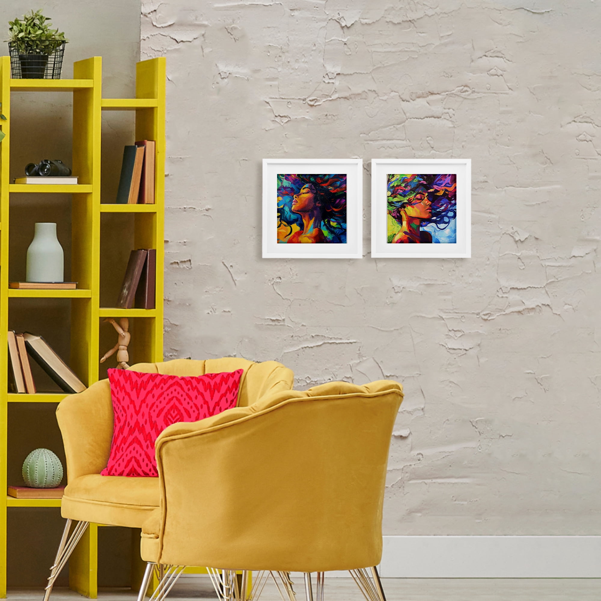 Stupell Industries Radiant Flow Of Colors 2 Piece White Framed Print Under Glass Set, design by Svetlana Aleynikova