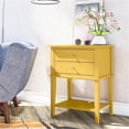 thumbnail image 3 of Pemberly Row Modern Accent Table with 2 Drawers in Mustard Yellow, 3 of 8