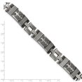 thumbnail image 4 of Diamond2Deal Stainless Steel Antiqued and Brushed Eagle Link Bracelet for Men 8.5", 4 of 5
