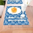 thumbnail image 5 of ZNDUO Placemats, 6 PCS Heat Resistant Stain Resistant Woven PVC Insulation Placemats, Durable Washable Elegant Table Mats for Dining-Vintage Blue Floral, 18"x12", 5 of 6