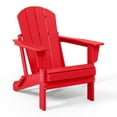 thumbnail image 3 of WestinTrends Malibu 3-Pieces Adirondack Chairs Set with Side Table, All Weather Outdoor Seating Plastic Patio Lawn Chair Folding for Outside Porch Deck Backyard, Red, 3 of 15