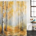 thumbnail image 2 of Yellow Fall Forest Bathroom Shower Curtains with 12 Hooks Polyester Waterproof Shower Curtain for Stalls and Bathtubs Autumn Trees Vintage Cottagecore Decorative Bathroom Privacy Curtain 72x78 Inches, 2 of 9