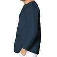 thumbnail image 3 of IROINNID Mens Pullover Shirts Long Sleeve Solid Color V-Neck Shirts Pullover Blouse Tops,Navy, 3 of 6