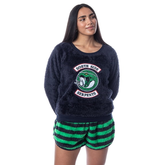 Riverdale Womens' Southside Serpents Sweater and Shorts Sleep Pajama Set