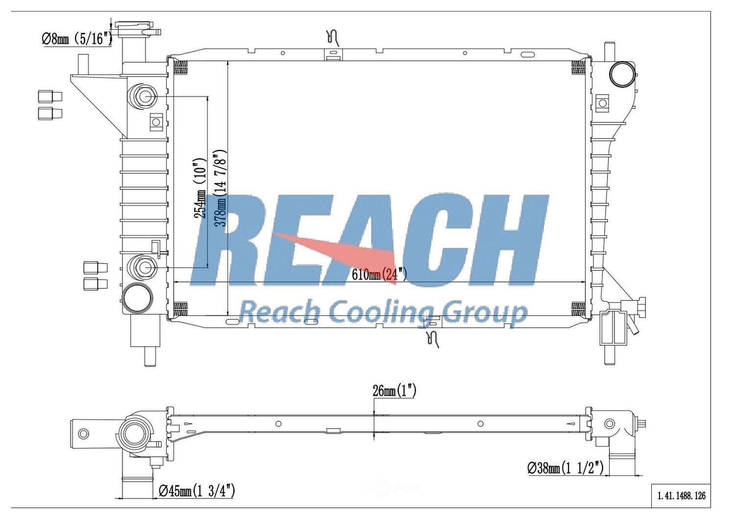 Reach Cooling 41-1488 Radiator