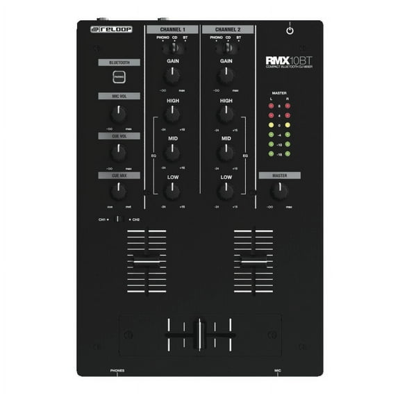Reloop AMS-RMX-10-BT 2-CHANNEL BLUETOOTH DJ MIXER IN COMPACT CONSTRUCTION