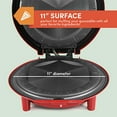 thumbnail image 3 of Elite Gourmet Mexican Taco Tuesday Quesadilla Maker, Easy-Slice 6-Wedge, Grilled Cheese, 11 Inch, Red, 3 of 6