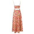 thumbnail image 4 of XIAONU Floral Print Spaghetti Strap Maxi Dress For Women Front Cutout Tiered Vacation Dress, 4 of 6