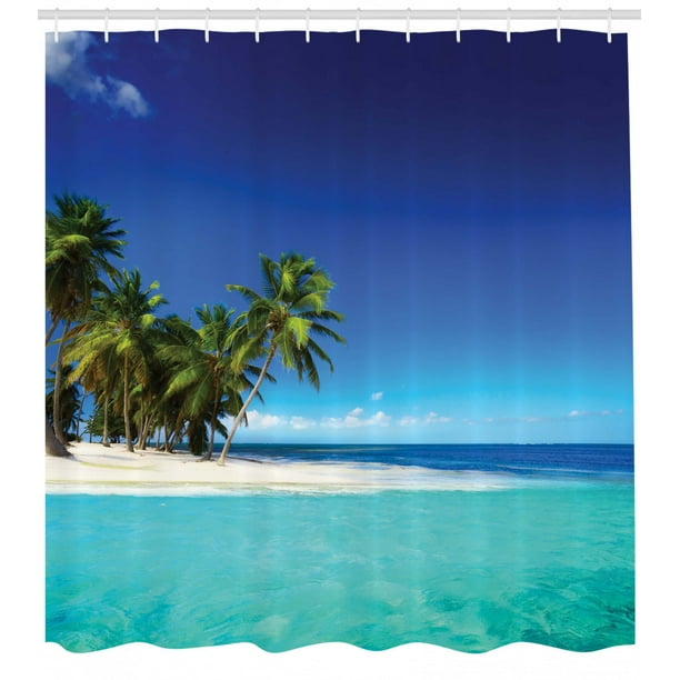 Ocean Decor Shower Curtain Set, Seaside View Tropical ...