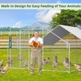 thumbnail image 5 of AECOJOY Spire Chicken Coop Run Metal Chicken Playpen for Over 10 Chickens & Poultry Like Ducks, Rabbits, Dogs 130 Sq.Ft Large Walk-in Metal Chicken Cage Clearance, 5 of 7