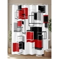 thumbnail image 4 of Shower Curtains Abstract Black Red Geometric Bath Curtain Stripes Modern Art Waterproof Bathroom Shower Curtain Set with Hooks Decoration 72 x 84 Inches, 4 of 7