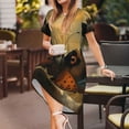 thumbnail image 3 of Cauagu Majestic Butterfly Sunset Print Summer Dresses for Women 2025 Loose Short Sleeve Casual Sundresses with Pockets, 3 of 6