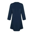 thumbnail image 5 of LISTHA Women's 3/4 Sleeve Dresses, Casual T-Shirt Dresses, Crew Neck Loose fit Swing Autumn Dresses, Tunic Dresses Navy M, 5 of 6