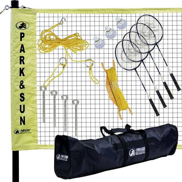 Park & Sun Sports Portable Indoor/Outdoor Badminton Net System with