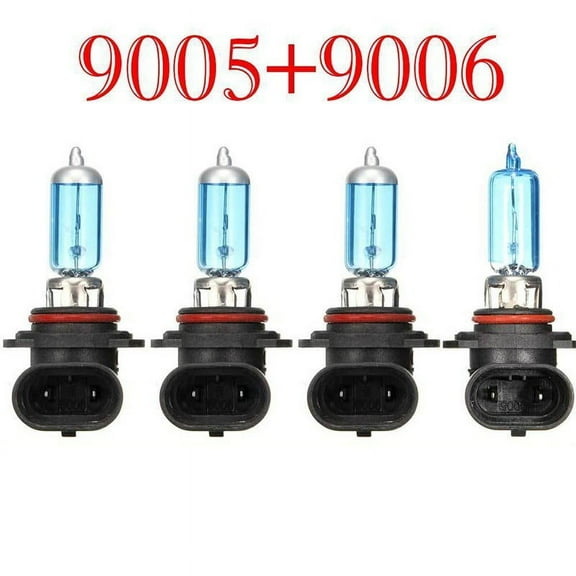 4Pcs Set Car Headlight 9006 Hb4 9005 Hb3 100W White Halogen Light 5000K Bulb
