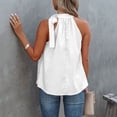 thumbnail image 3 of Summer Crop Tops for Women Halter Round Neck Sleeveless Slim Fit Solid Color Leopard Print Tee Tops, 3 of 5