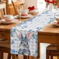 thumbnail image 5 of Easter Rabbit Table Runner 48 Inches Long Farmhouse Dress Scarves, Spring Cute Bunny Blue Flowers Buffalo Plaid Dining Tablerunner for Coffee Table/Kitchen Island/Party Décor, 13" x 48", 5 of 8