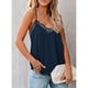 thumbnail image 2 of Camisola con cuello en V para mujer, camiseta sin mangas con ribete de encaje y tirantes finos, camiseta básica sin mangas para verano, 2 of 6