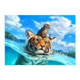 thumbnail image 1 of Diamond Cross Stitch 5D Diamond Draw Full Diamond Tiger And Cat 7304, 1 of 9