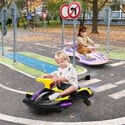 12V Electric Wiggle Car with Pedal for Kids, Rechargeable 2 in 1 Swing Toy, Devil Drifting Car with Backrests, Anti-Rollover, Spray, Light, Bluetooth, Maximum Speed up to 4 mph, for Ages 3 and Up