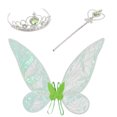 thumbnail image 5 of 3 piezas de disfraz de hada princesa de Halloween para niñas con alas de mariposa, varita de corona, disfraz de ángel, juego de rol, accesorios de cosplay, regalos para niños, 5 of 5