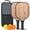 Black-4, variant on Pickleball Paddles Set Of 2, Fiberglass Surface, Wood Grain Print, 4 Balls & Bag