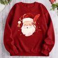 thumbnail image 2 of Kilaqueen Trendy Waffle Crewneck Sweatshirts Women Christmas Graphic Knitted Pullover Tops Long Sleeve Basic Shirts Fall Winter Clothes, 2 of 8