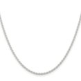 thumbnail image 3 of Diamond2Deal 925 Sterling Silver 1.8 mm Solid Rope Chain Necklace for Women 16", 3 of 7