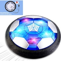 GIXUSIL Kids Toys Hover Soccer Ball, Black Rechargeable Operated Air Floating Soccer Ball with LED Light and Soft Foam Bumper for Indoor Outdoor Game, Gifts for Age 3 4 5 6 7 8-16 Year Old Boys Girls