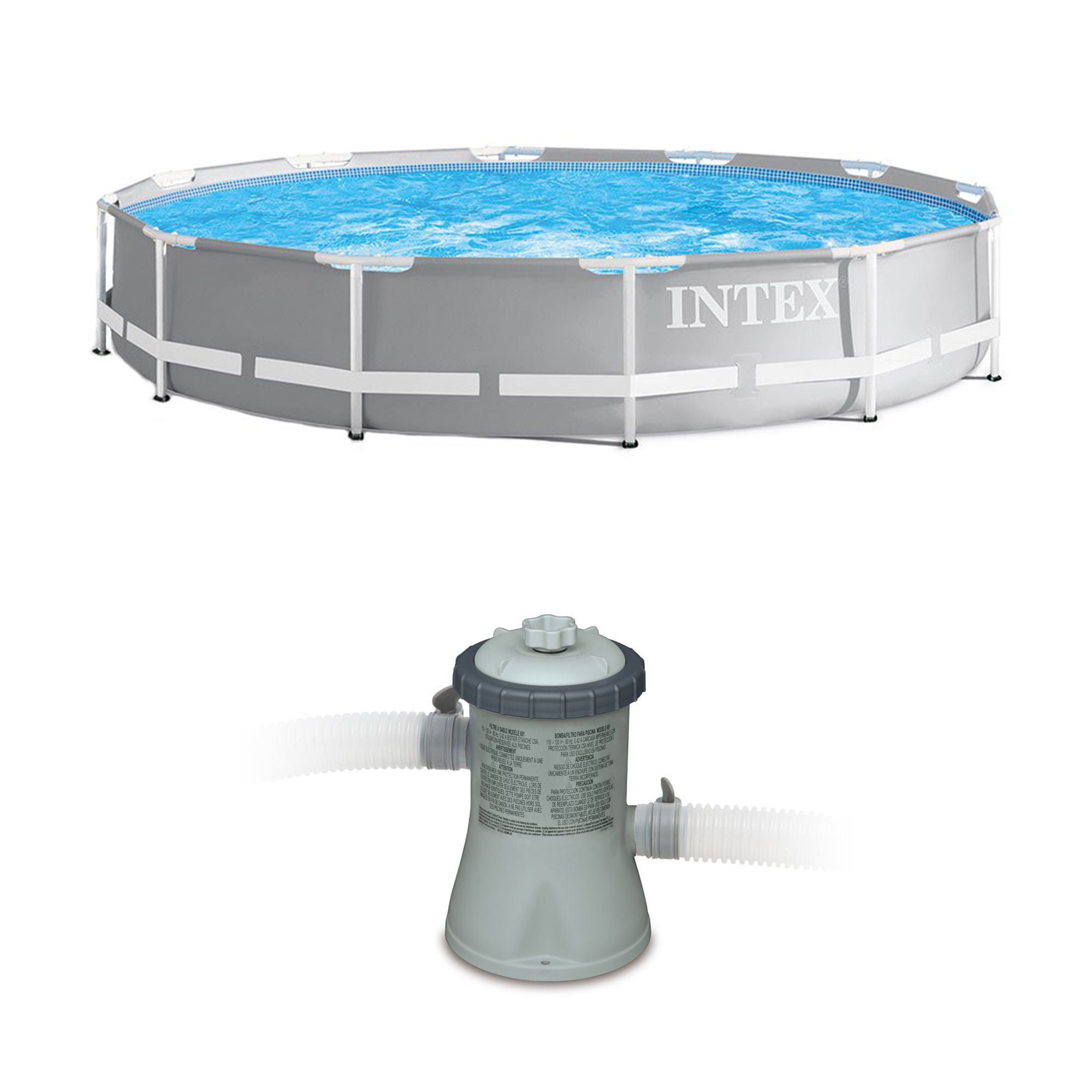 2 Pack Intex Prism Frame Above Ground Swimming Pool with 330 GPH Filter Pump 