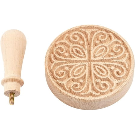 

Chinese Mid-Autumn Festival Hand-Pressure Wooden Flower Carved Moon Cake Mould Cookie Stamps Press Mooncake Mold DIY Baking Mold Tools BurlyWood 100mm