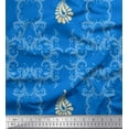 thumbnail image 1 of Soimoi Silk Fabric Leaves & Swirl Abstract Decor Fabric Printed Yard 42 Inch Wide, 1 of 1