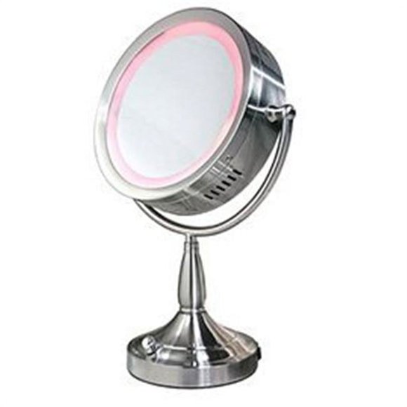Zadro RDV68 Double-Sided Lighted 1X-8X - Satin Nickel Mirror