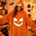 thumbnail image 7 of Halloween Pumpkin Costume Oversized Wearable Blanket Hoodie Cozy Plush Halloween Cosplay Costume, 7 of 7