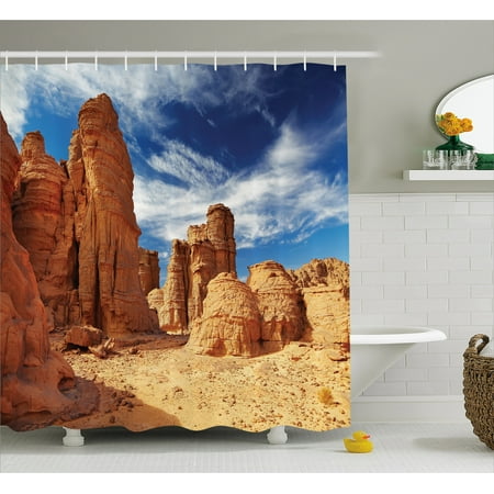 Desert Shower Curtain Bizarre Sandstone Cliffs In Sahara Desert Shower Curtain Bizarre Sandstone Cliffs In Sahara Tassili N Ajjer Algeria