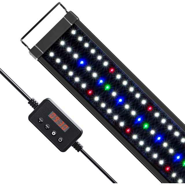 LED Plus Planted Aquarium Light Full Spectrum LED Fish Tank Light with Timer Controller Color Temperature Adjustable to es Watts