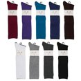 thumbnail image 1 of 6 Pairs Alexa Rose Woman Knee High Striped Solid Design Dress Casual Socks- Assorted Colors, 1 of 7