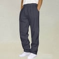 thumbnail image 2 of HBFAGFB Pants for Men Comfortable Simple Sweatpants Loose Straight Trouser with Pockets Dark Gray Size L, 2 of 4