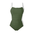 thumbnail image 6 of WAYUTE Womens One Piece Swimsuits Solid Color Athletic Rash Guarad Comfort Fit Stylish for Beach Pool Tummy Control Swimwear, 6 of 7