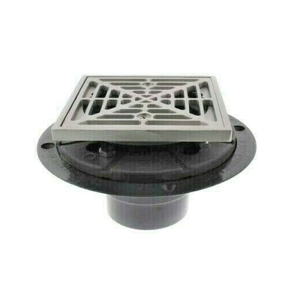 SIOUX CHIEF 821-200PSQ Shower Drain Ring and Square Metal Strainer: Matte Finish