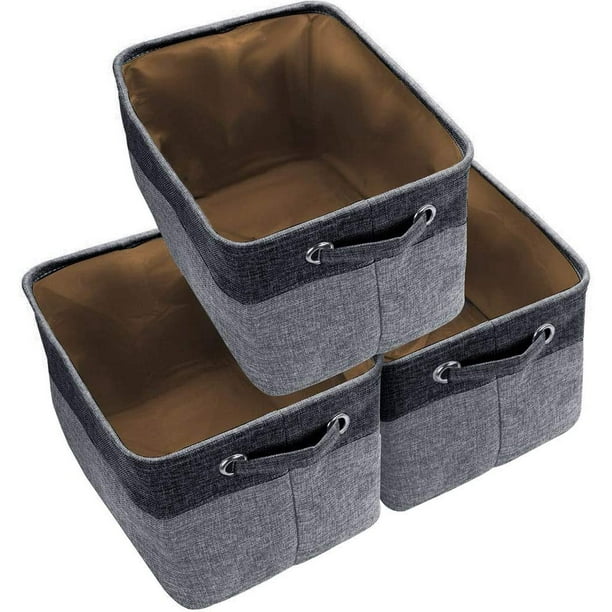 Closet Storage Bins [3Pack] Foldable Storage Basket Collapsible Fabric
