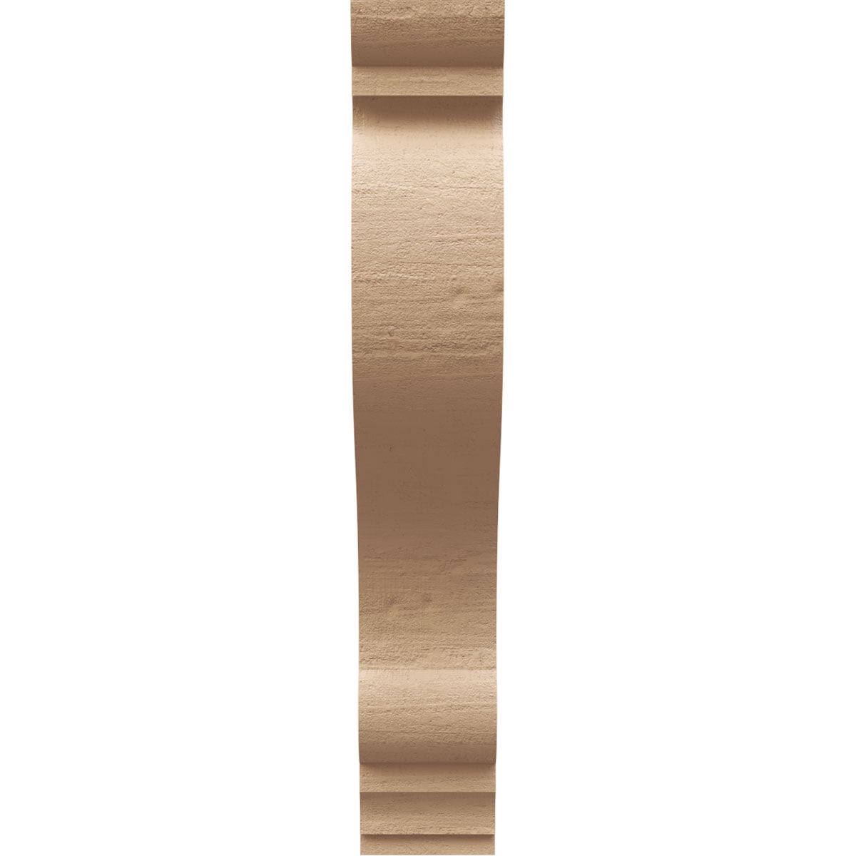 2"W x 4"D x 12"H Thin Scroll Rough Cedar Woodgrain TimberThane Corbel, Primed Tan